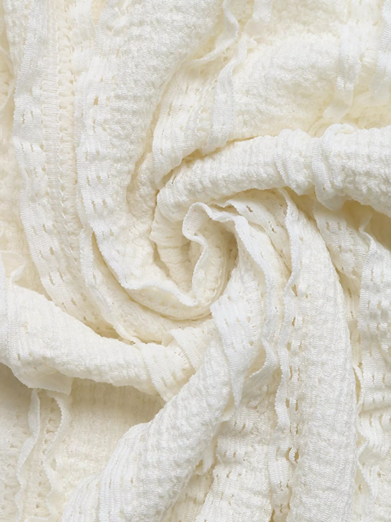 Close-up of a textured white fabric