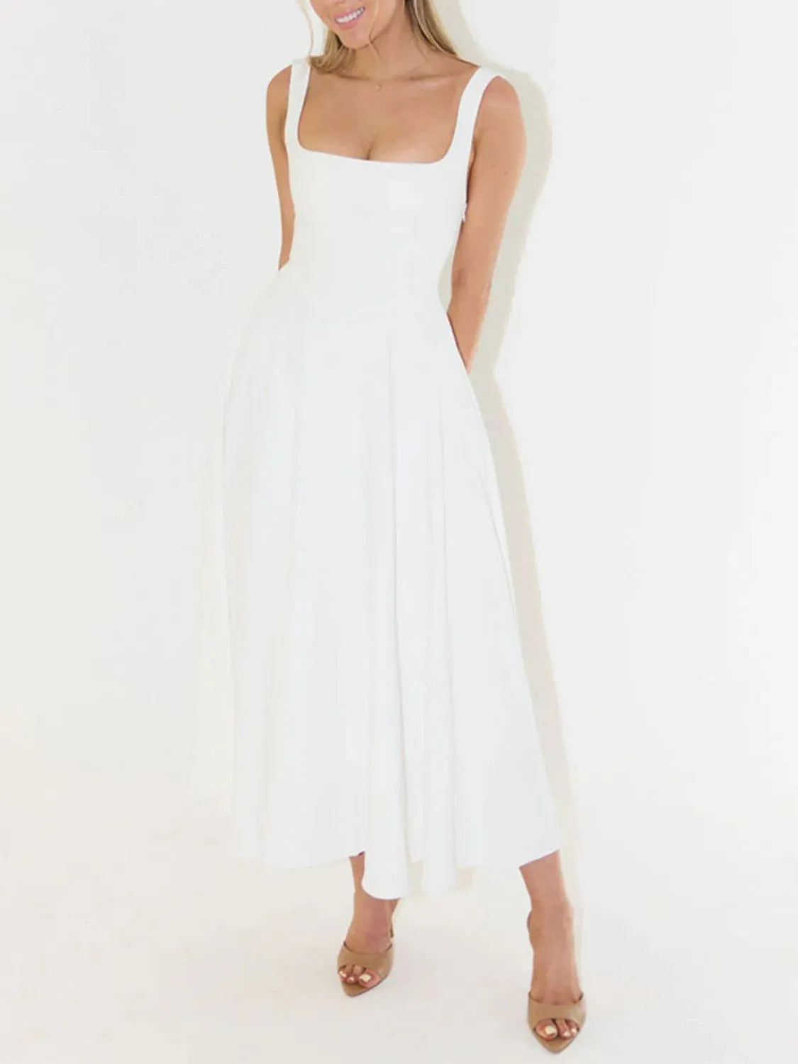 Front view of white Max-Origin dress