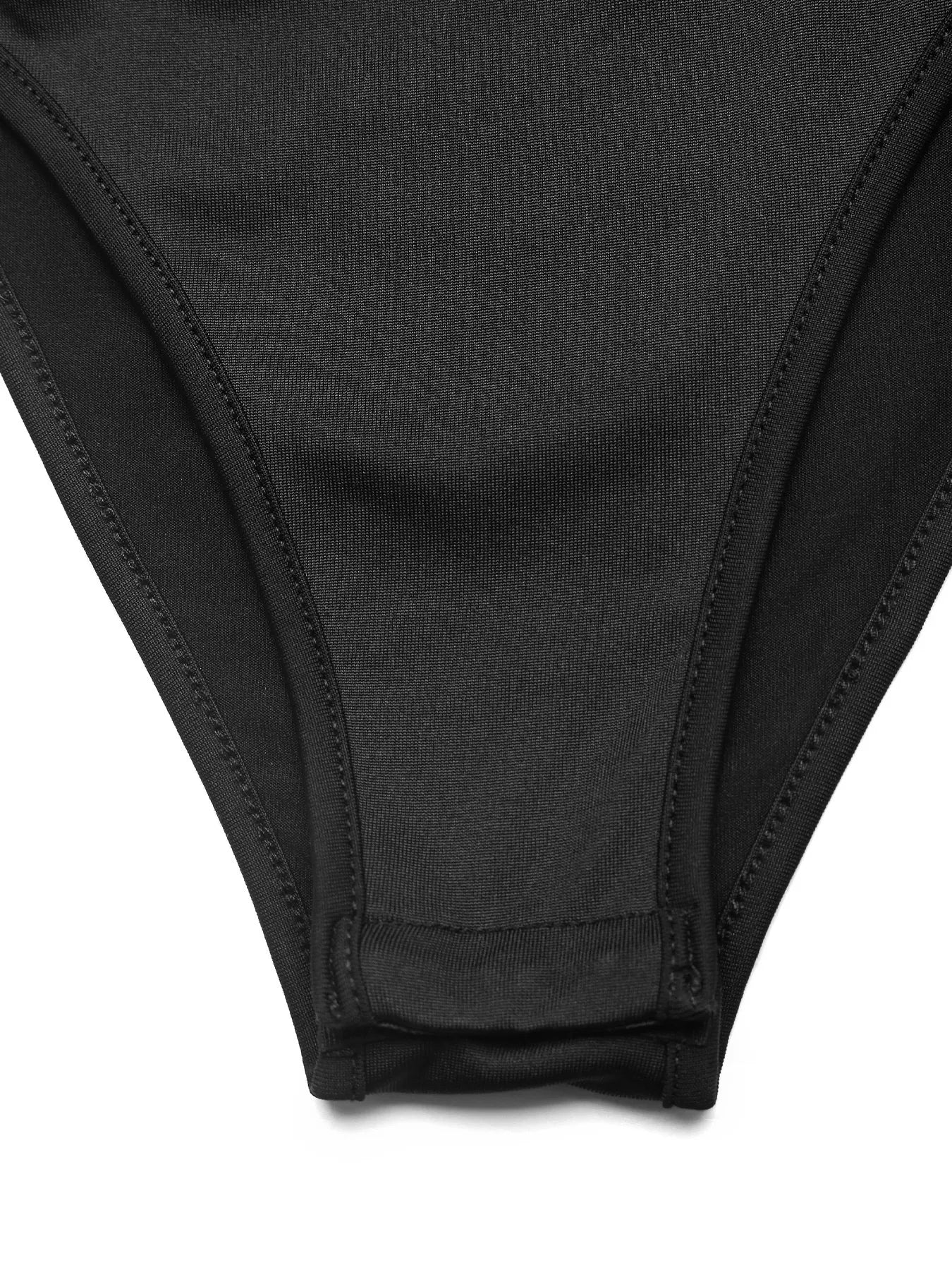 Close-up of black underwear on a white background