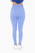 Back view of Tapered Band Essential Solid Highwaist Leggings Blue Fog