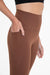 View of Tapered Band Essential Solid Highwaist Leggings cocoa dust