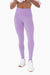 Front view of Tapered Band Essential Solid Highwaist Leggings PURPLE ORCHID