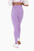 Back view of Tapered Band Essential Solid Highwaist Leggings PURPLE ORCHID