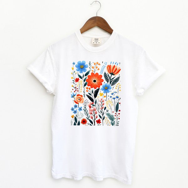 Cottagecore Floral Garment Dyed Tee