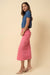 Side view of COLOR CARGO MIDI SKIRT