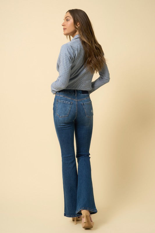 Back of HIGH RISE FLARE JEANS