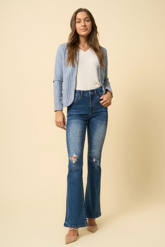 Sexy HIGH RISE FLARE JEANS