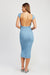 CAP SLEEVE BODYCON DRESS WITH OPEN BACk