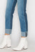 left side view of HIGH RISE STRAIGHT JEANS