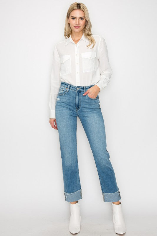 Summer HIGH RISE STRAIGHT JEANS