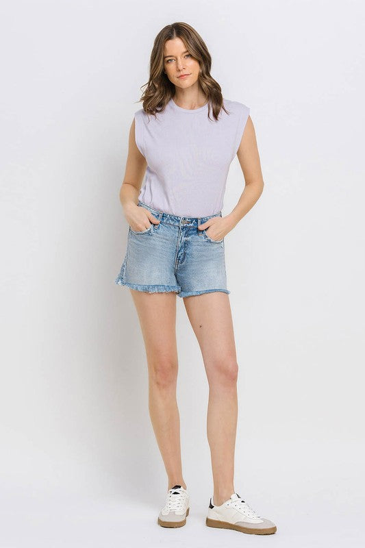 High Rise Mom Shorts for her