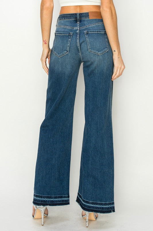 Back of HIGH RISE RELAXED WIDE LEG JEANS
