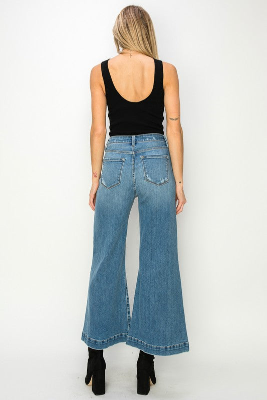 Buy HIGH RISE CROP PALAZZO JEANS