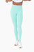 mint green Tapered Band Essential Solid Highwaist Leggings