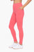 Pink Tapered Band Essential Solid Highwaist Leggings