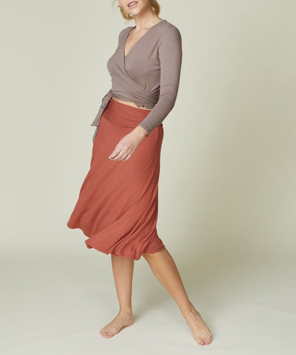 BAMBOO FLARED MID LENGTH SKIRT for ladies