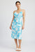 full view of V NECK FLORAL DRESS WITH OPEN BACK