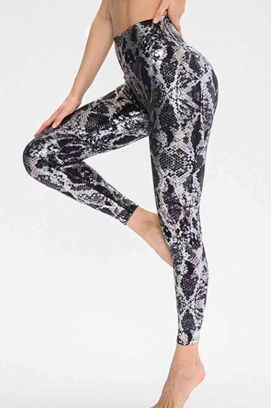 Close up view of the side of Animal Print Active Pants