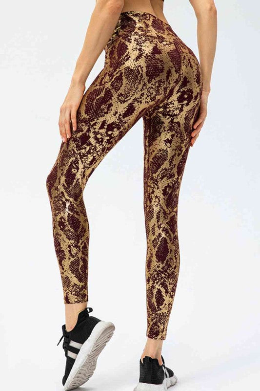 Model showing back of Animal Print Active Pants