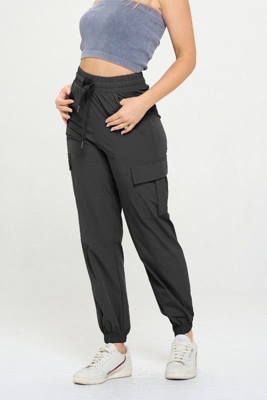 Side view of Women&#39;s Cargo Joggers Lightweight Quick Dry Pants