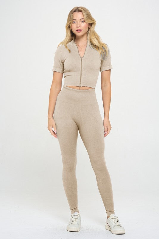 Two Piece Leggings Set Tagged jacket - East Hills Casuals