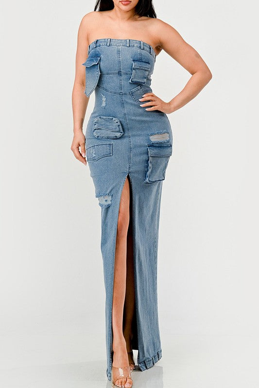 Sexy Urban Chic Denim Gown