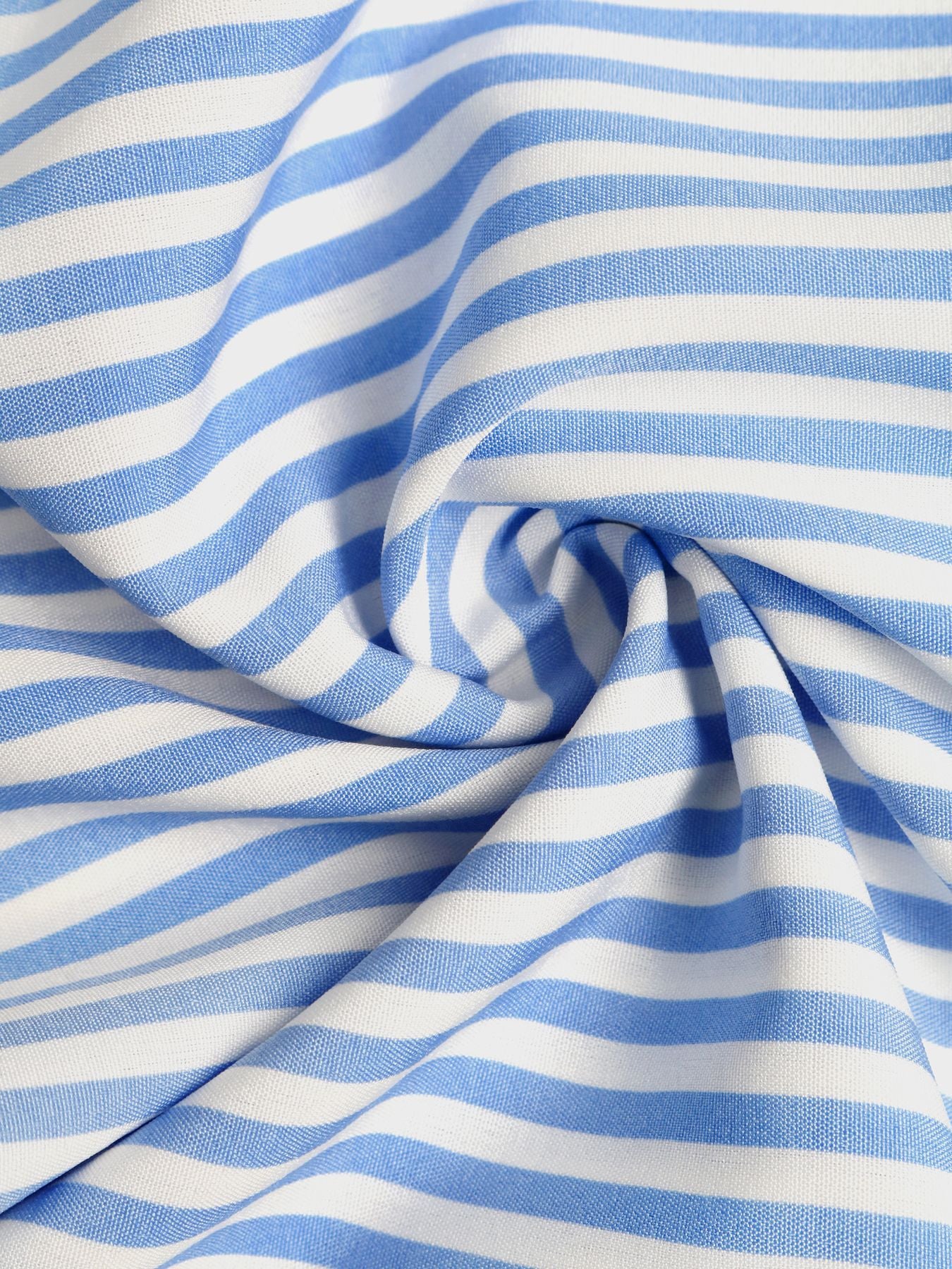 Close-up of blue and white striped fabric