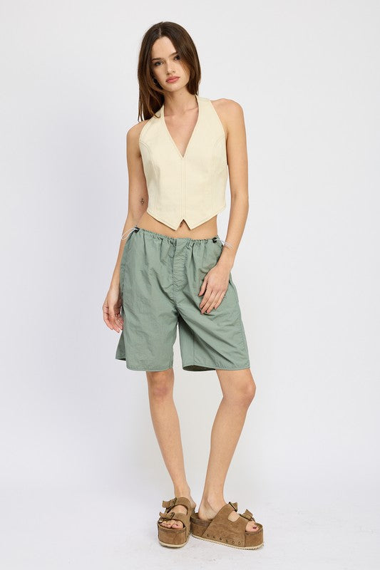 Front view of CONTRASTED BERMUDA SHORTS