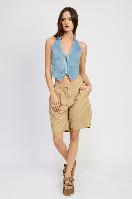 Trendy CONTRASTED BERMUDA SHORTS