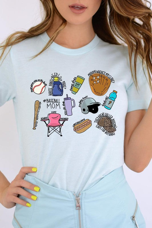 Women&#39;s Baseball Mom Essentials Graphic T Shirts deals