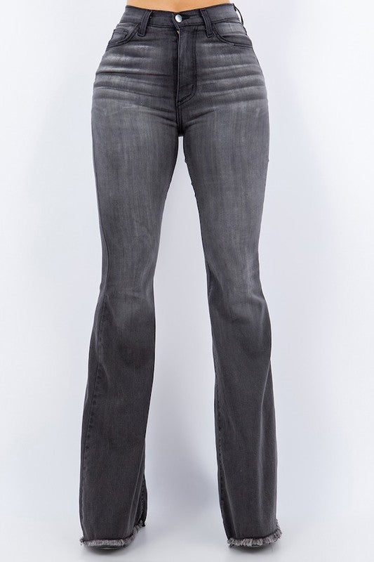 Popular women&#39;s Bell Bottom Jean in Dark Grey