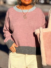 Contrast Trim Crew Neck Sweater