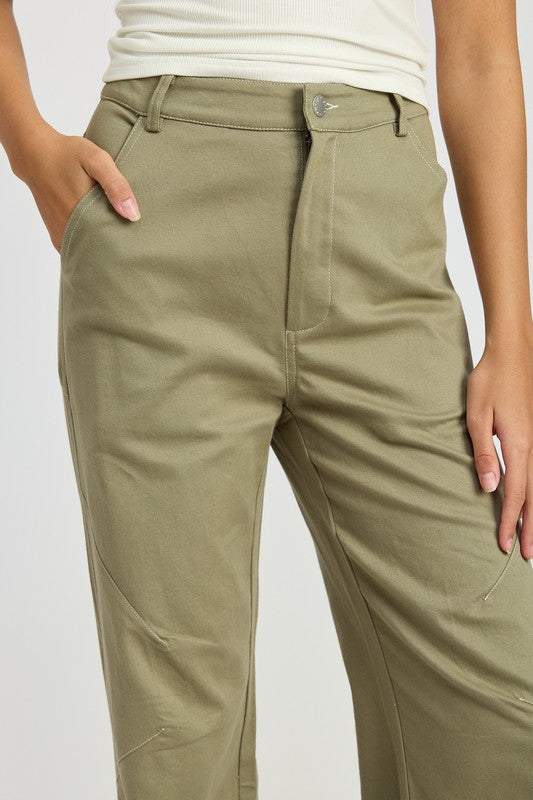 Model showing pocket on High Rise Ripped Bermuda Denim Shorts