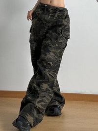 Camouflage pants on a plain background