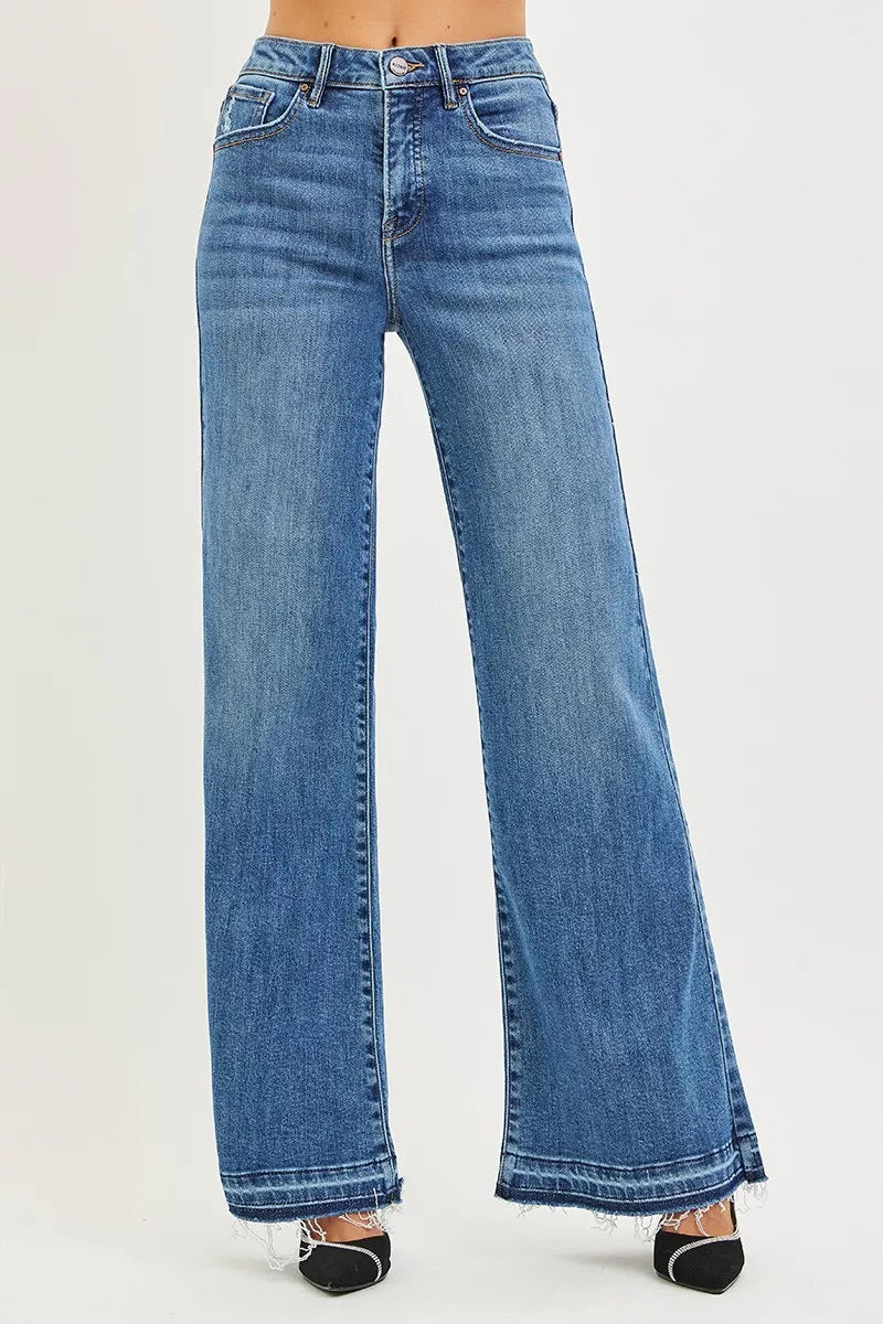 Blue jeans on a white background