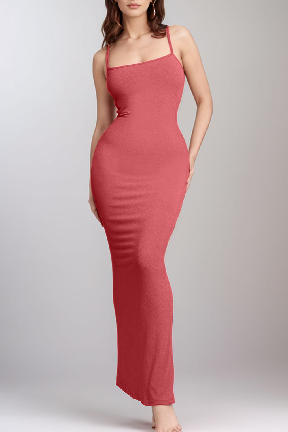 Pink Basic Bae Built-In Shapewear Sleeveless Maxi Dress
