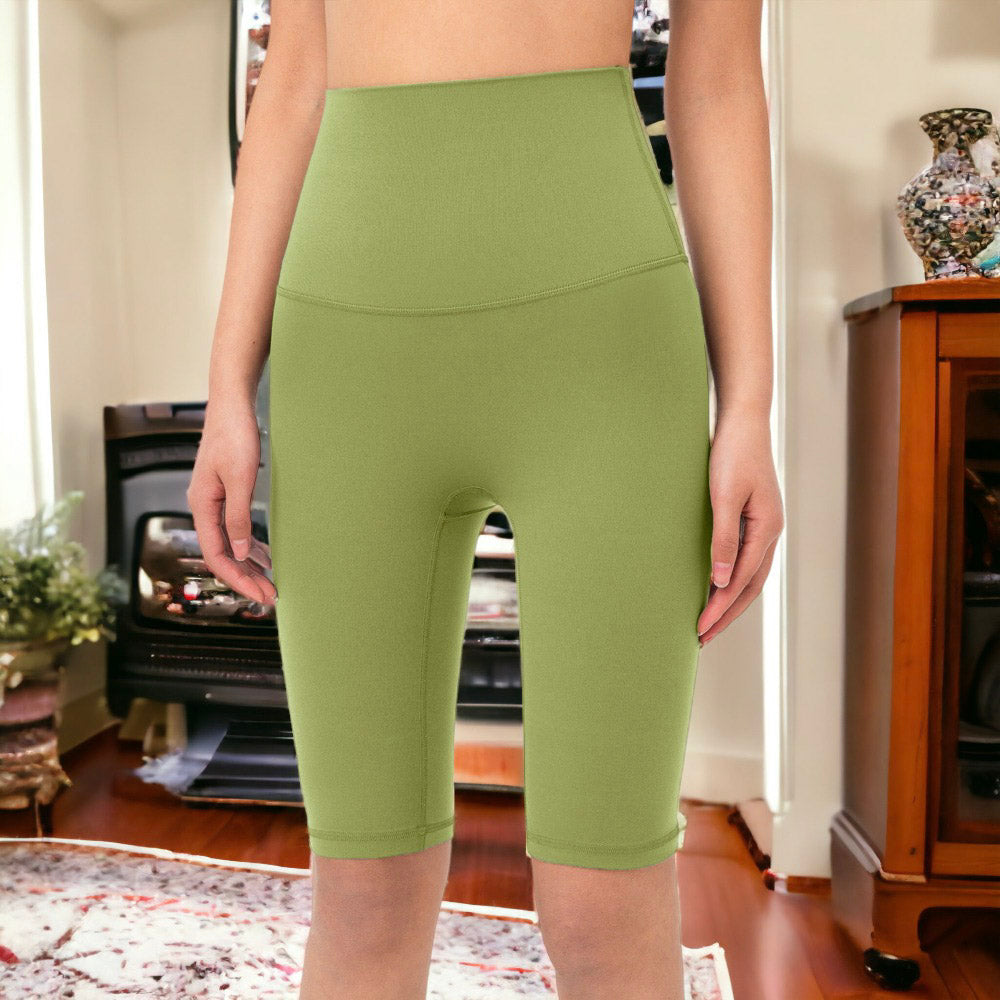 Dark green High Waist Basic Biker Shorts