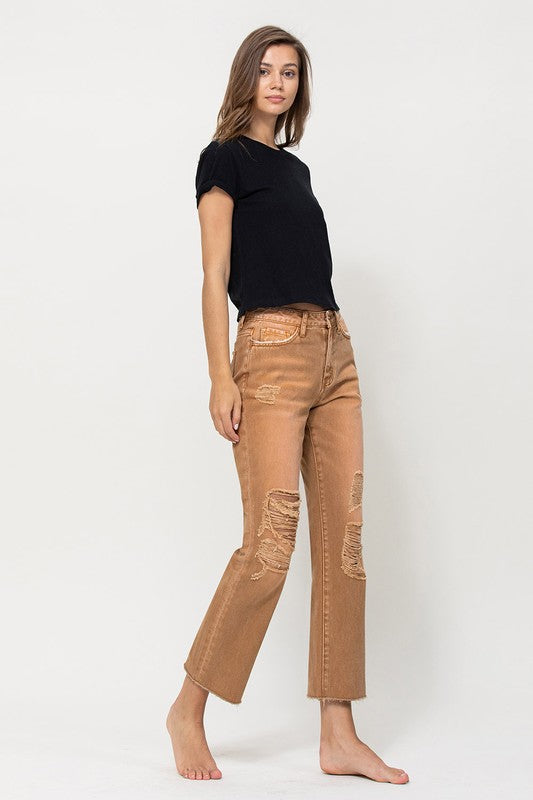 HIGH RISE STRAIGHT CROP JEANS