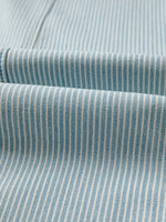 Close-up of blue and white striped fabric