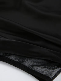 Lace Panel Midi Skirt