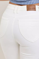 White pants with a Judy Blue label on a plain background