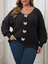 Plus Size Butterfly Dropped Shoulder Sweater