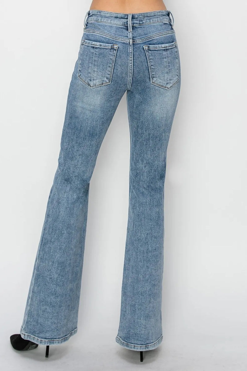 Blue jeans on a white background