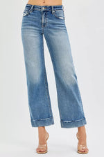 Blue jeans on a white background