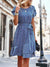 Blue Floral Asymmetrical Ruffle Hem Dress