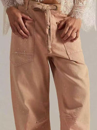 Full view of light pink jeans