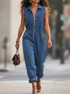 Sleeveless Zip-Up Jumpsuit