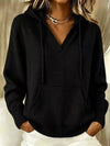 Kangaroo Pocket Hooded Sweater For Women