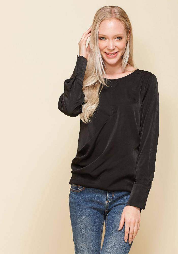 Pleione Women's Polka Dot Crewneck Blouse Top by Shop at Konus