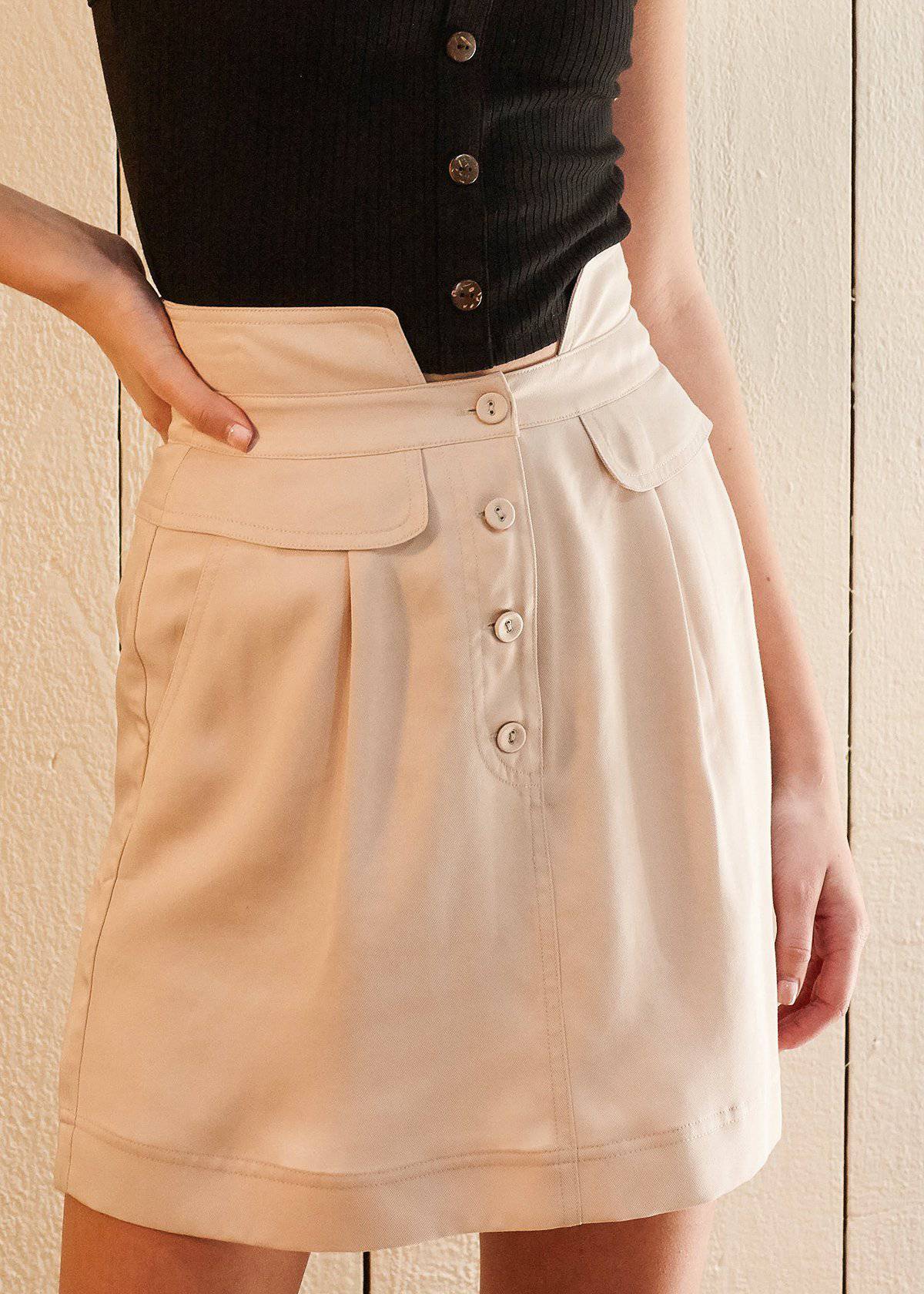 Front view of Women's High Waisted Utility Skirt 